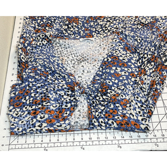 Cupshe Blue Orange Leopard Print Midi Dress Swim Cover Up XXL Keyhole Be… - Picture 10 of 11